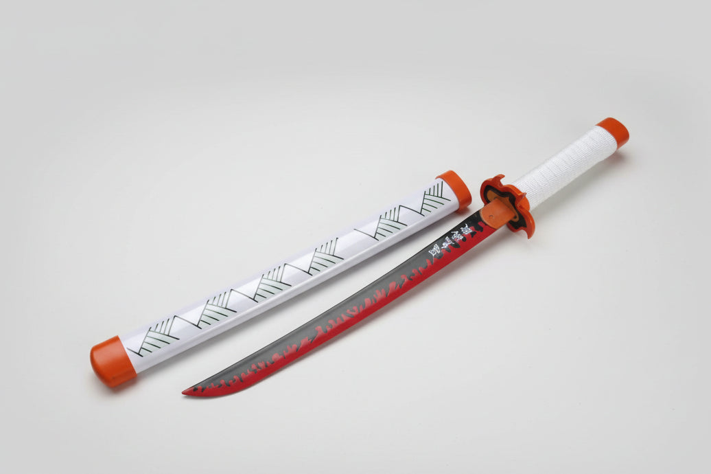 Rengoku Wooden Katana 42cm with Stand (Demon Slayer)