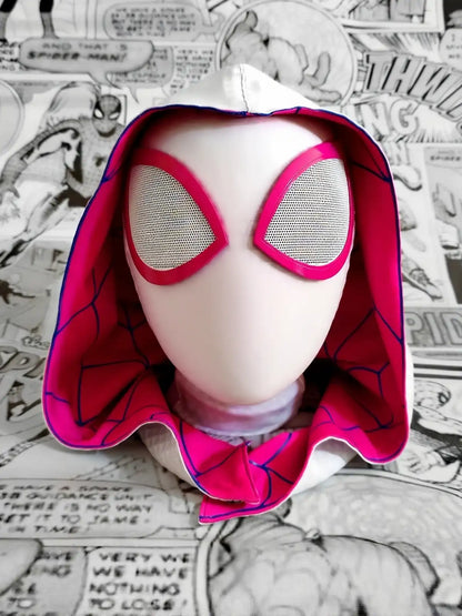 Spider-Gwen Mask With Hood (Full Headpiece)