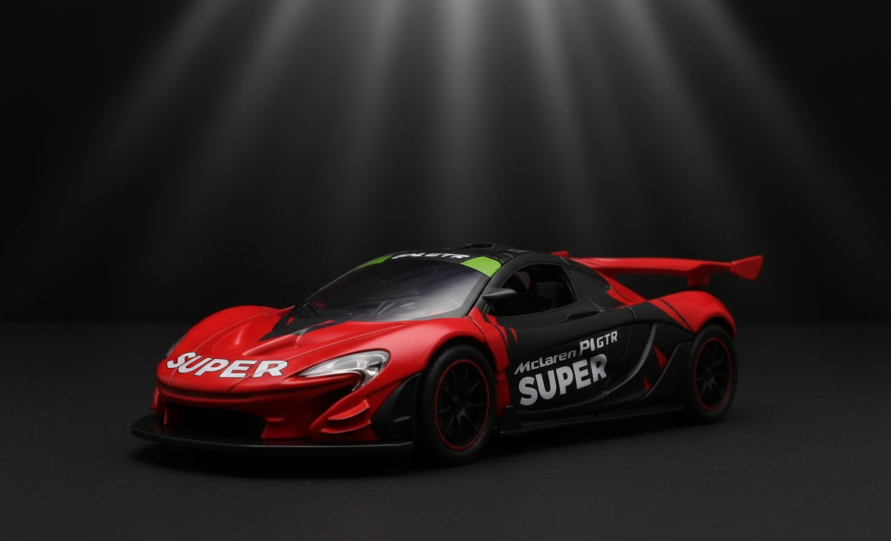 Mclaren P1 GTR Alloy Racing Diecast Car Toy 1:31 scale Light & Sound Effect Diecast Car Collectibles Birthday gift