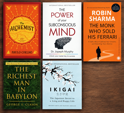 [COMBO] Mind Unlock 5 Books: Ikigai, The Richest Man In Babylon, The Monk Who Sold his Ferrari, The Power of Subconscious Mind, The Alchemist