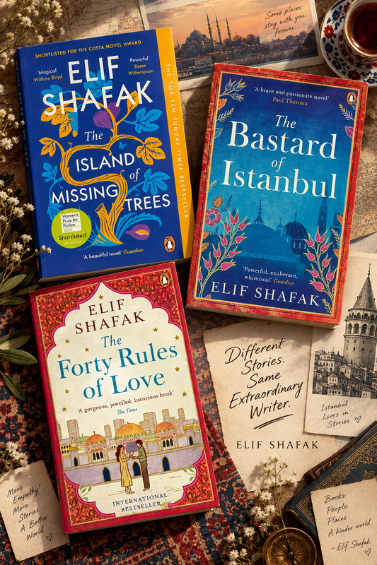 [COMBO] Elif Shafak 3 Books: The Island of Missing Trees, The Bastard of Istanbul, The Forty Rules of Love