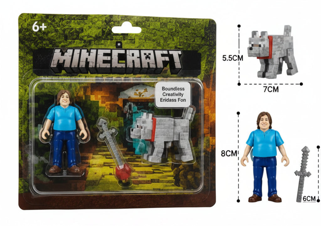 Minecraft Main Character Steve Set Action Figure