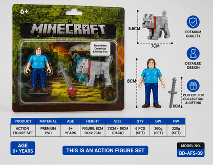 Minecraft Main Character Steve Set Action Figure