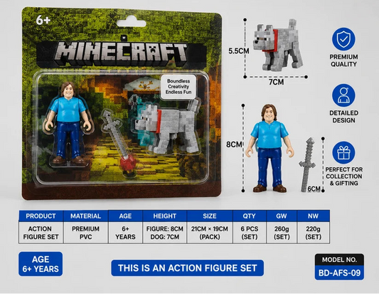 Minecraft Main Character Steve Set Action Figure