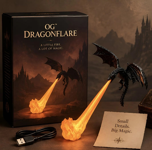 Epic Fire-Breathing Dragon LED Statue limited edition