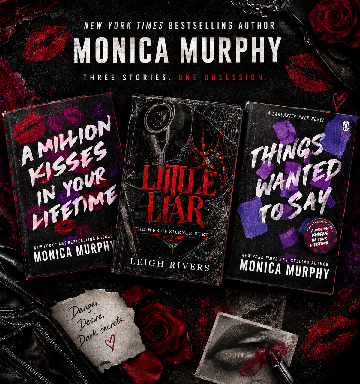 [COMBO] Monica Murphy 3 Books: Things I Wanted to Say, A Million Kisses In Your Lifetime, Birthday Kisses