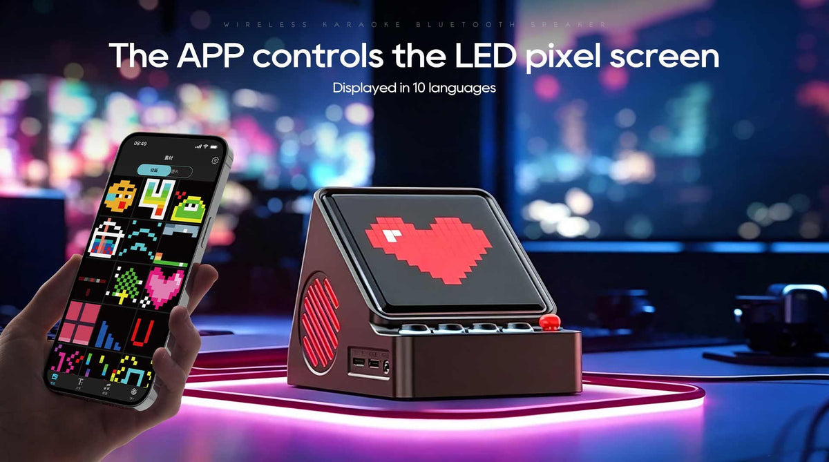 DIY Micro Pixel Art Clock Bluetooth Speaker with LED Display