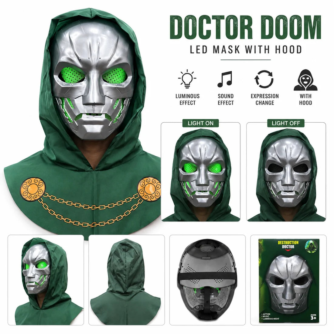 Doctor Doom - LED Mask with Light & Sound Effects