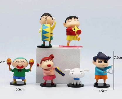 Shinchan Band with Friends Mini Action Figures Set of 6