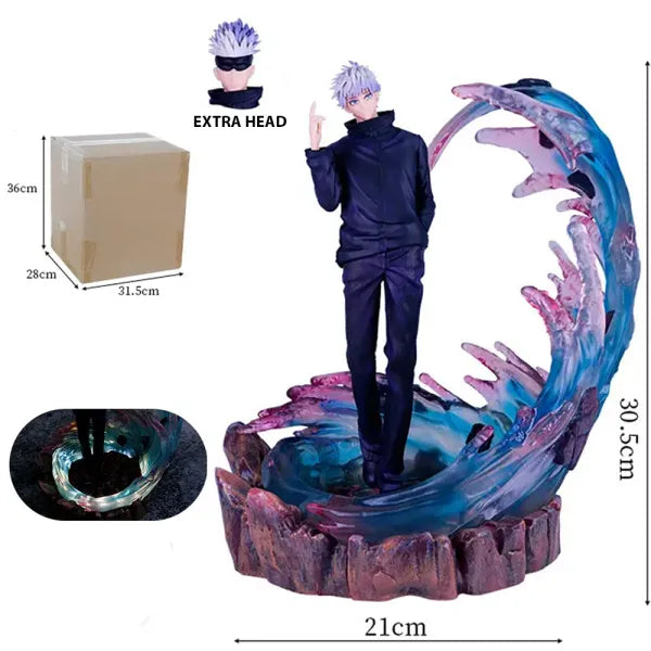 Gojo Rising Figure Jujutsu Kaisen: Gojo Standing Dual Face 30cm - Premium Action Figure ...