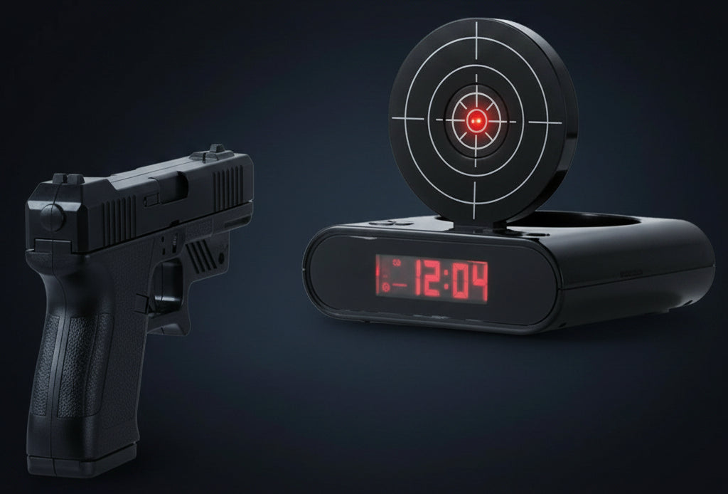 Gun Alarm Clock Lock N' load Target Alarm Clock/Creative Clock - Black