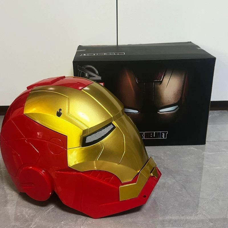 Iron Man Helmet MK 5 / Mark V Jarvis Luminous Manual Opening and Closing Wearable Cool  Cosplay Mask