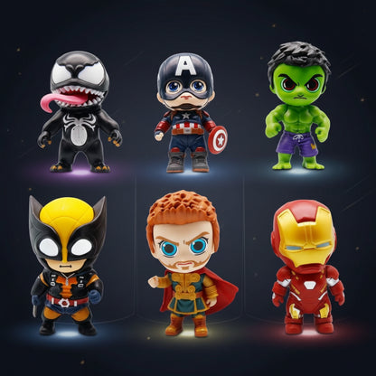 Cool Anime Marvel Miniature Action Figures Set of 6 Characters
