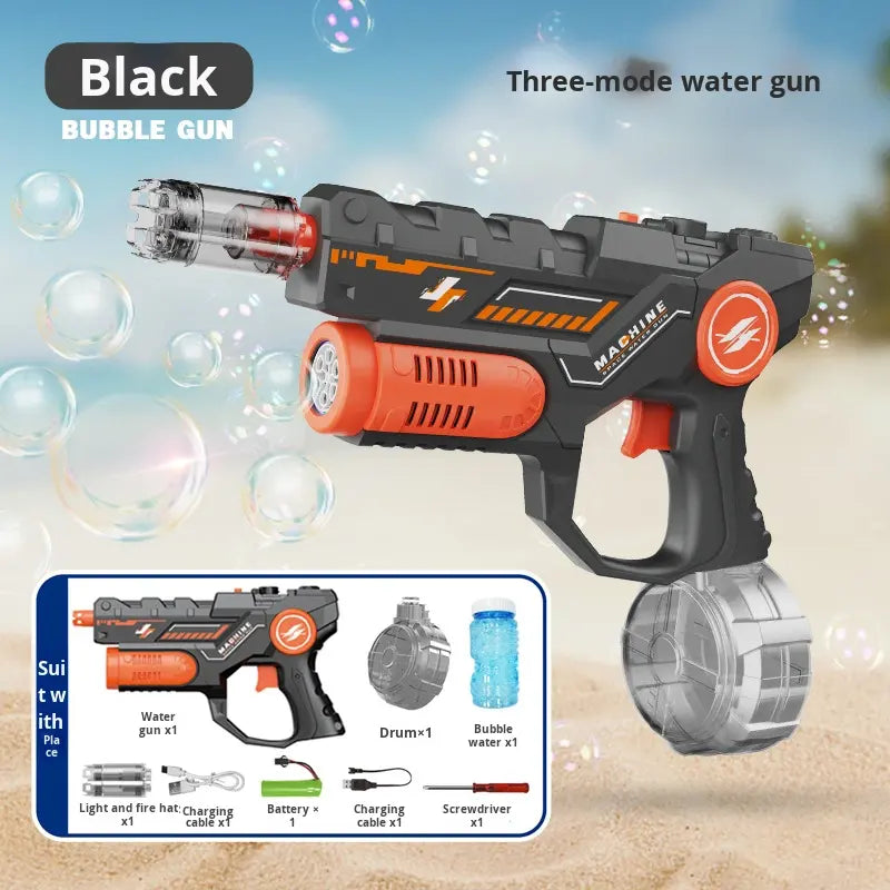 Dual-function Electric Continuous-fire Bubble Blowing Water Gun Long-range Spraying Bubble Blowing Water Gun