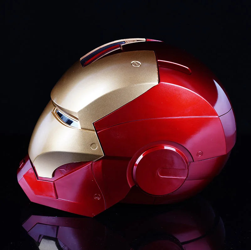 Iron Man Helmet MK 5 / Mark V Jarvis Luminous Manual Opening and Closing Wearable Cool  Cosplay Mask