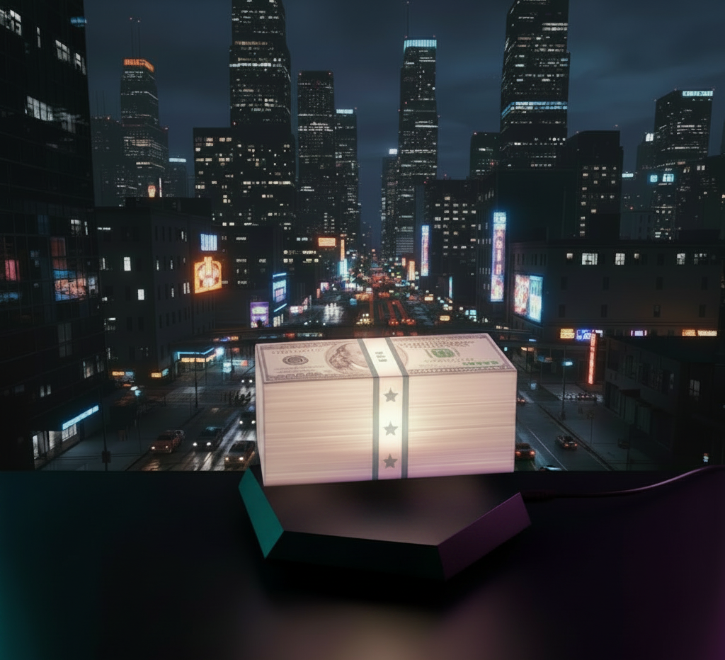 360° Levitating Money Floating GTA Cash Lamp - Levitating Money Stack LED Night Light for Gamers (Limited Edition) Pre-Order Only/-