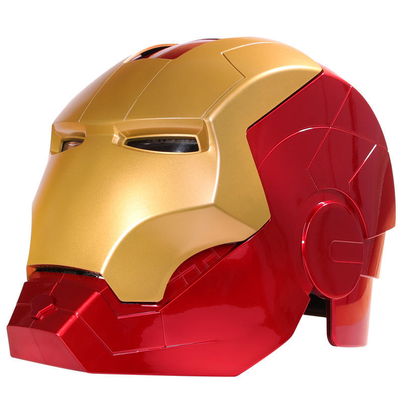 Iron Man Helmet MK 5 / Mark V Jarvis Luminous Manual Opening and Closing Wearable Cool  Cosplay Mask