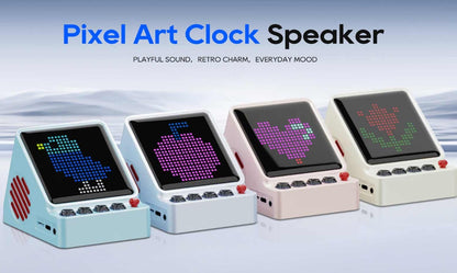DIY Micro Pixel Art Clock Bluetooth Speaker with LED Display