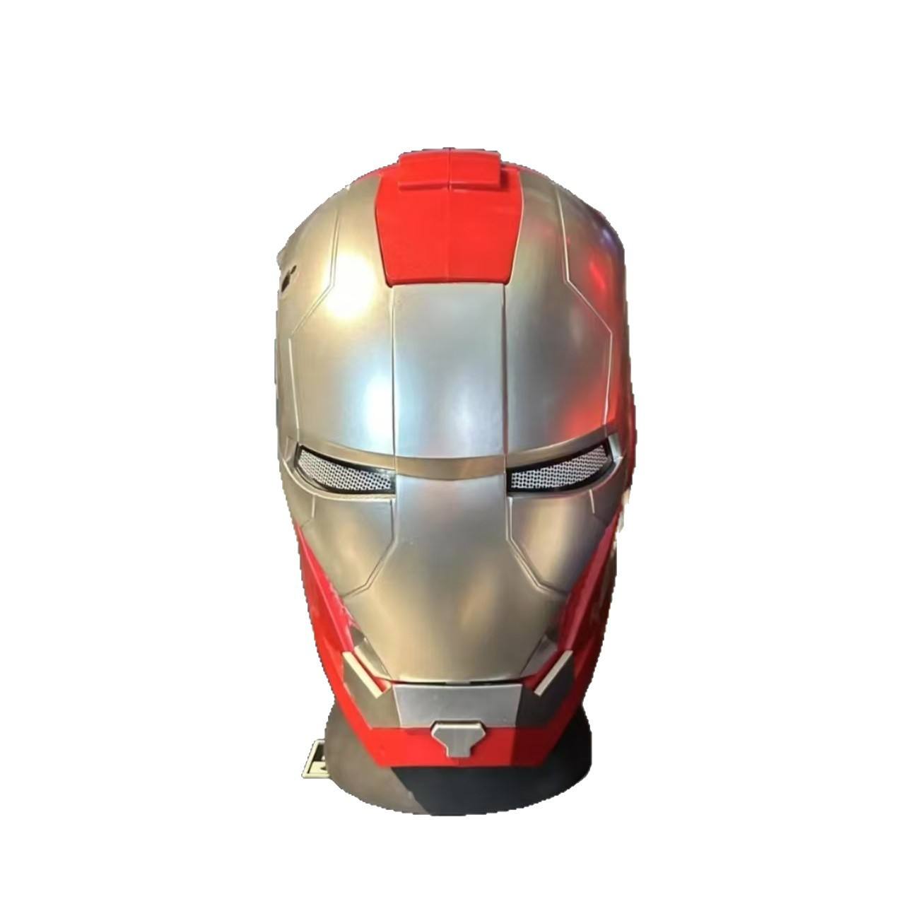 Iron Man Helmet MK 5 / Mark V Jarvis Luminous Manual Opening and Closing Wearable Cool  Cosplay Mask