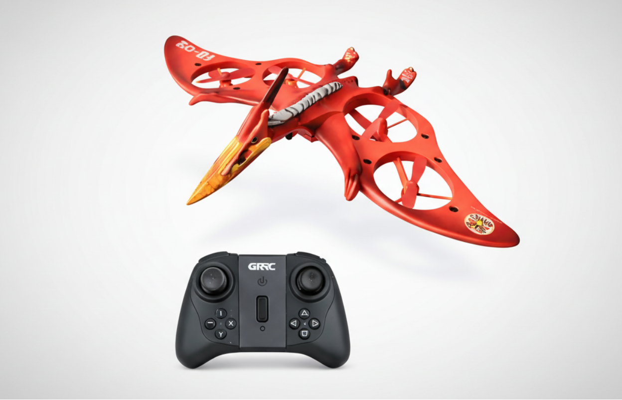 Dragon Remote Control Airplane, 2.4G EPP Foam Pterodacty with 6-Axis Gyro, Red, Stunt Roll and 360 Flip