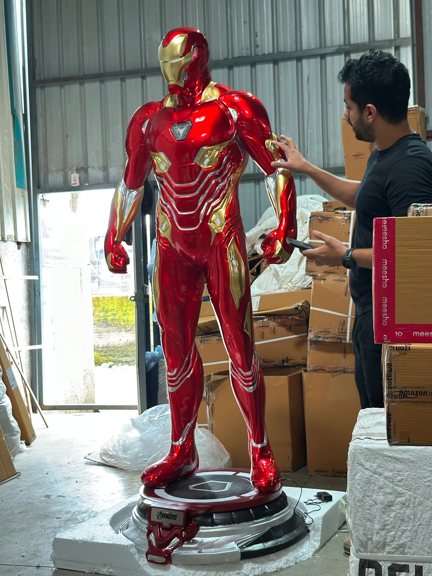 Iron Man Mark 50 Life-Size Figure with Base & Lights Premium Imported