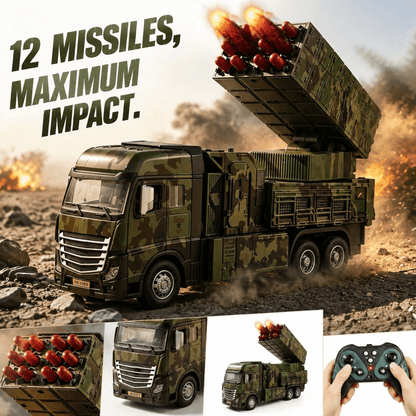 Military RC Missile Launcher Truck for Kids | Rechargeable Army Toy Car