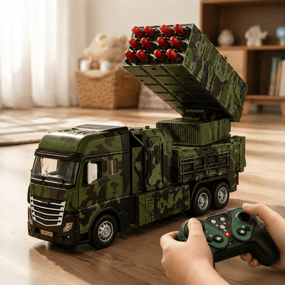 Military RC Missile Launcher Truck for Kids | Rechargeable Army Toy Car
