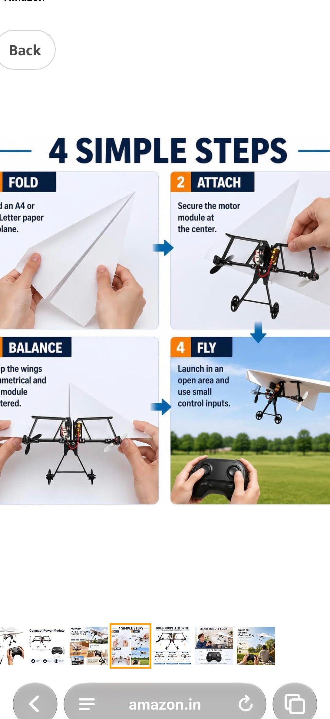 DIY RC Paper Airplane Kit – 2.4GHz Remote Control Flying Plane with Dual Propellers | Rechargeable Electric Glider, STEM Educational Outdoor Flying Toy for Kids & Adults