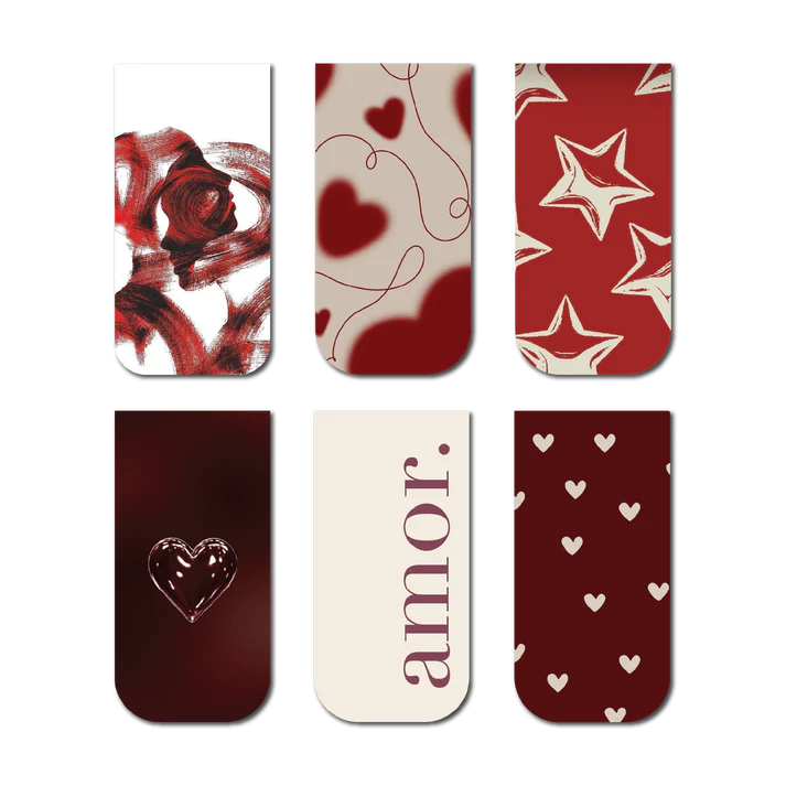 Amor – Romantic Magnetic Bookmark Set of 6