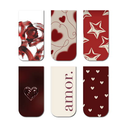 Amor – Romantic Magnetic Bookmark Set of 6