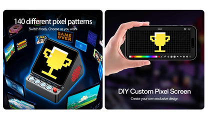 DIY Micro Pixel Art Clock Bluetooth Speaker with LED Display