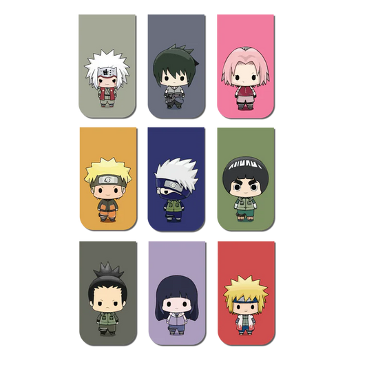 Anime Bookmarks Naruto Chibi - Set of 9 Magnetic Bookmarks
