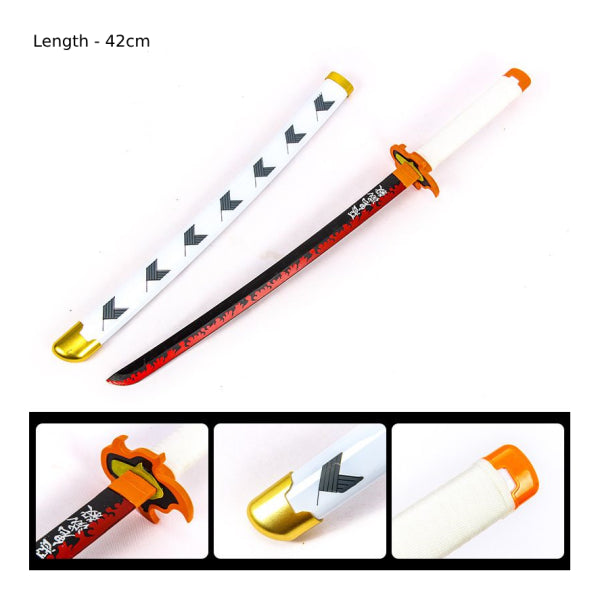 Rengoku Wooden Katana 42cm with Stand