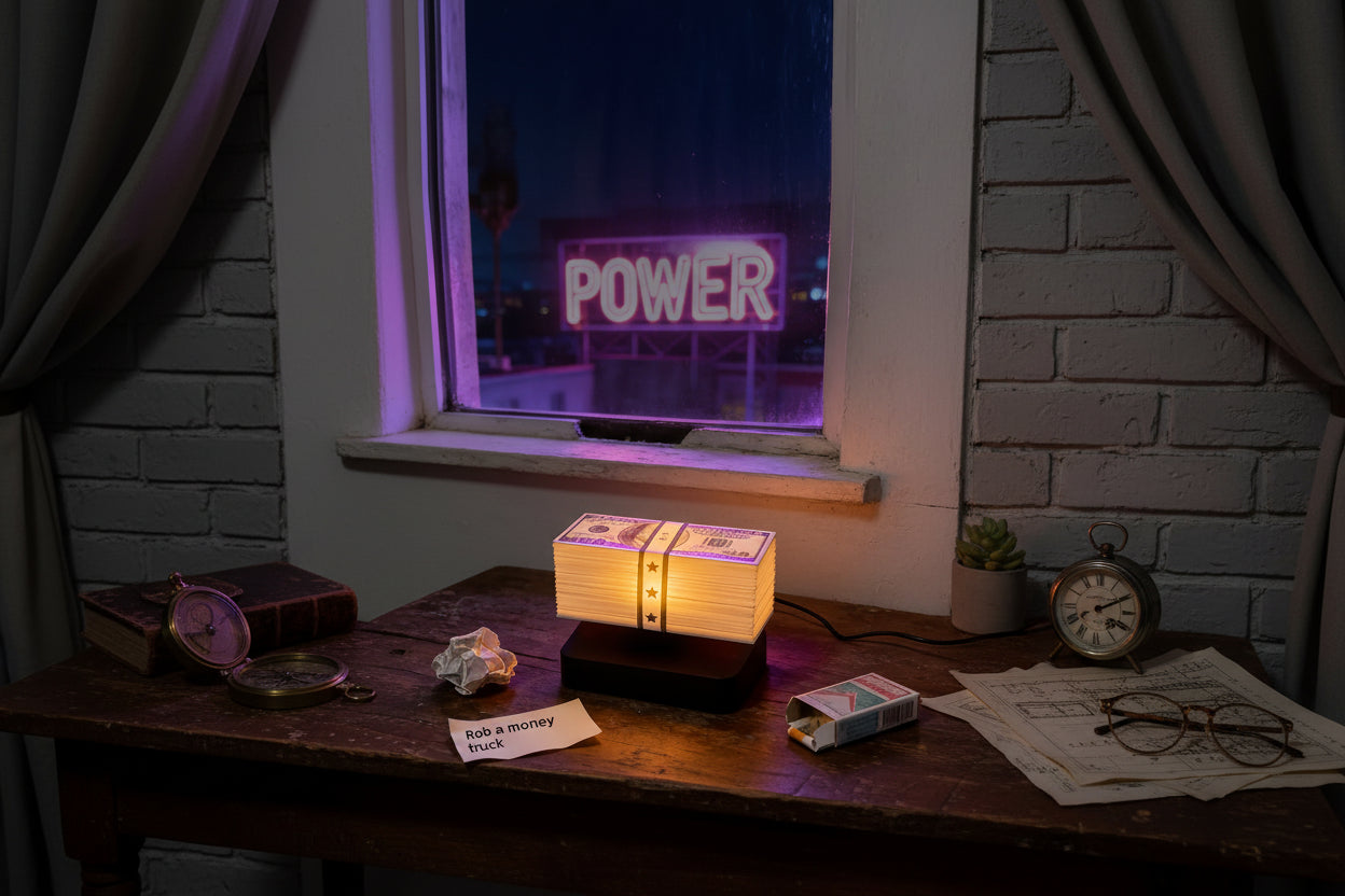 360° Levitating Money Floating GTA Cash Lamp - Levitating Money Stack LED Night Light for Gamers (Limited Edition) Pre-Order Only/-