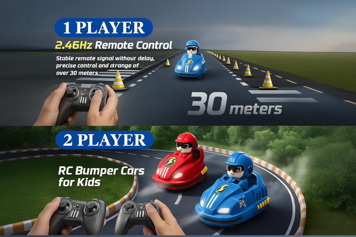 High-Speed Go Kart Remote Control Car with Smoke mobile app control for Kids RC Collision Cars