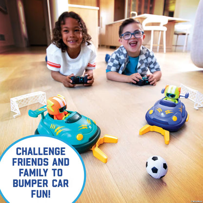 RC Bumper Soccer Car Toy Set | 2.4GHz RC Soccer Cars with Dual Controllers, Goal Nets & Football | Interactive Indoor Game | Gift for Kids Ages 6+