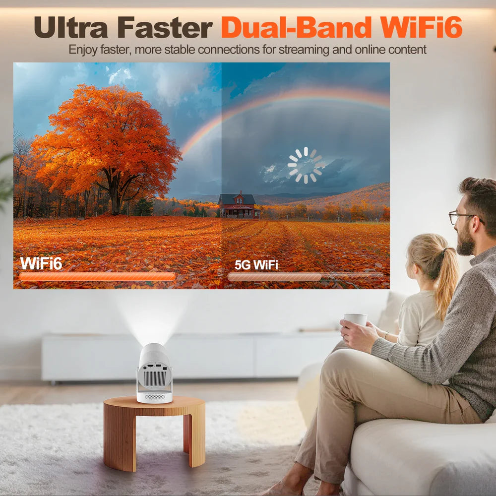 Smart 4K Ultra HD LED Home Cinema Projector: Netflix, Prime, OTT & Education