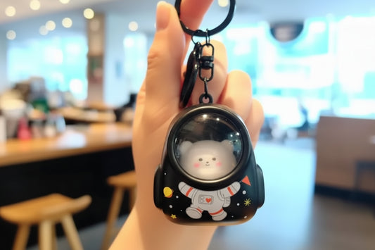 Cute Astro Cat Light-Up Backpack Keychain Pack of 1 pcs