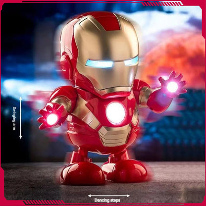 Dancing Iron Man Action Figure Toy with Lights & Sounds for Kids