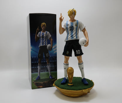 Messi Sanji x with Trophy Cosplay Soccer Star Figure 36cm (Blister+Box)