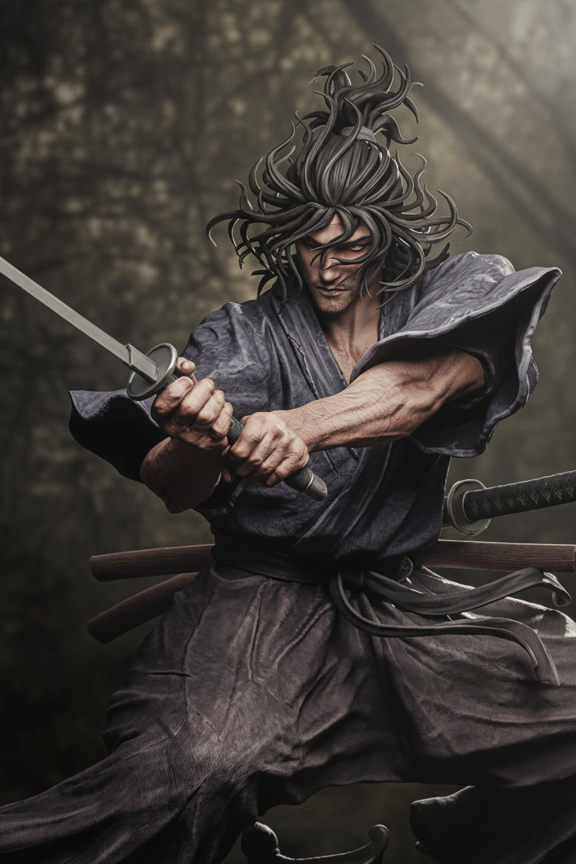Miyamoto Musashi 3D Printed Resin Statue By Tibs 3D Studio – Legendary Samurai Collector Edition