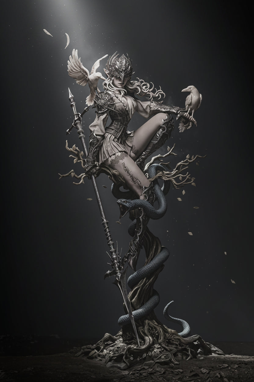 Lenora Queen of Crows Statue – 3D Printed Resin Collectible By Tibs 3D Studio