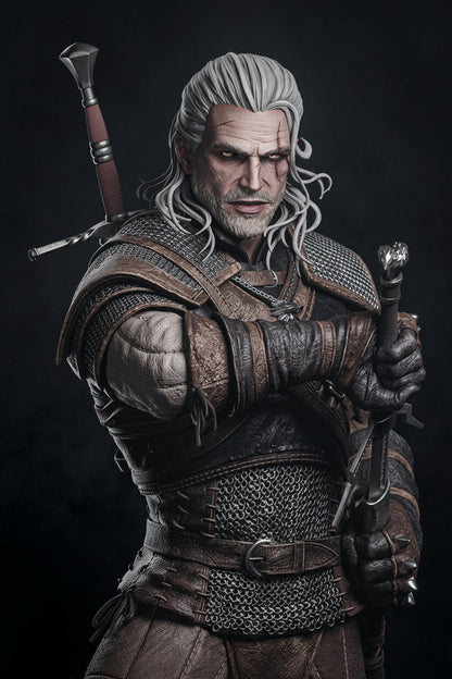 Geralt of Rivia The Witcher 1/6 Scale Resin Statue by Tibs 3D Studio – Premium Collector Edition