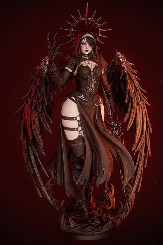 Corrupted Nun Dark Angel Statue – 3D Printed Resin Collectible By Tibs 3D Studio