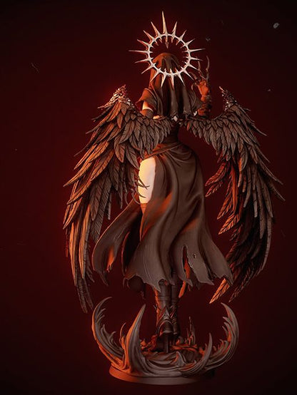 Corrupted Nun Dark Angel Statue – 3D Printed Resin Collectible By Tibs 3D Studio