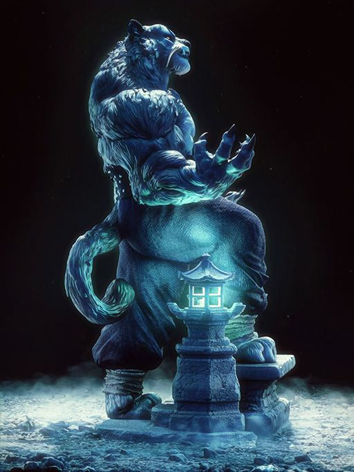 Tai Lung Snow Leopard Kung Fu Panda Statue 3D Printed Resin Collectible By Tibs 3D Studio