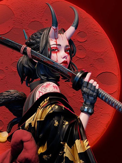 One Grace and Tear 3D Printed Resin Statue By Tibs 3D Studio – Premium Samurai Art Collector Edition