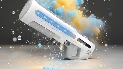 White HydroBlaze X1000 - High-Pressure Electric Water Gun – 42cm Powerful Automatic Water Blaster with LED Lights for Adults, Perfect for Outdoor and Pool (Random Colour) Holi Festival / Holi Fun / Kids/ Toys / Holi Toys