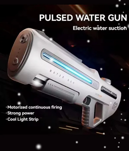 White HydroBlaze X1000 - High-Pressure Electric Water Gun – 42cm Powerful Automatic Water Blaster with LED Lights for Adults, Perfect for Outdoor and Pool (Random Colour) Holi Festival / Holi Fun / Kids/ Toys / Holi Toys