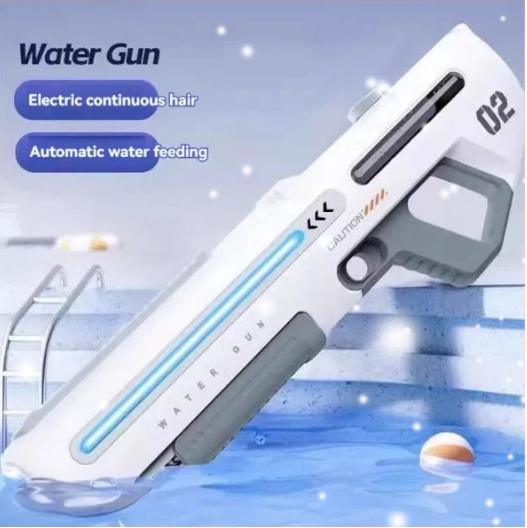 White HydroBlaze X1000 - High-Pressure Electric Water Gun – 42cm Powerful Automatic Water Blaster with LED Lights for Adults, Perfect for Outdoor and Pool (Random Colour) Holi Festival / Holi Fun / Kids/ Toys / Holi Toys